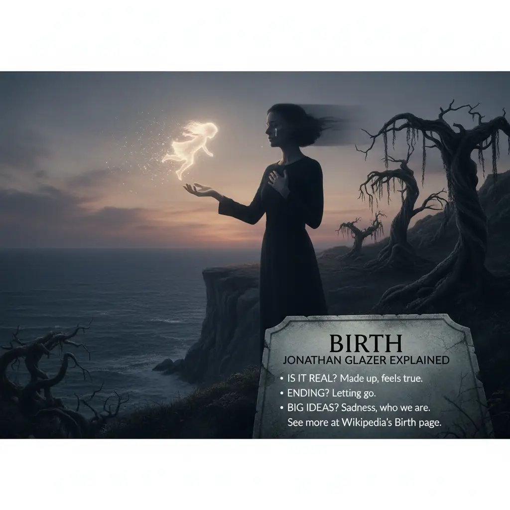 Jonathan Glazer Birth explained: Real vs. made-up, letting go, sadness, identity. Get answers & a visual summary for this critically acclaimed film.