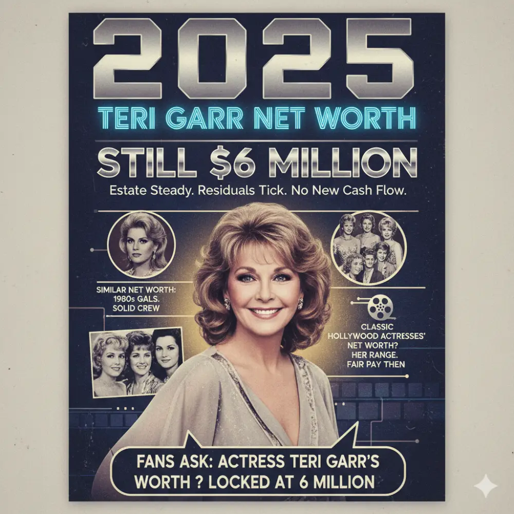 Discover Teri Garr's estimated net worth for 2025, holding steady at $6 million. Compare her earnings to other classic Hollywood actresses and 1980s stars like Margot Kidder. Get the latest insights on her financial standing and estate details.