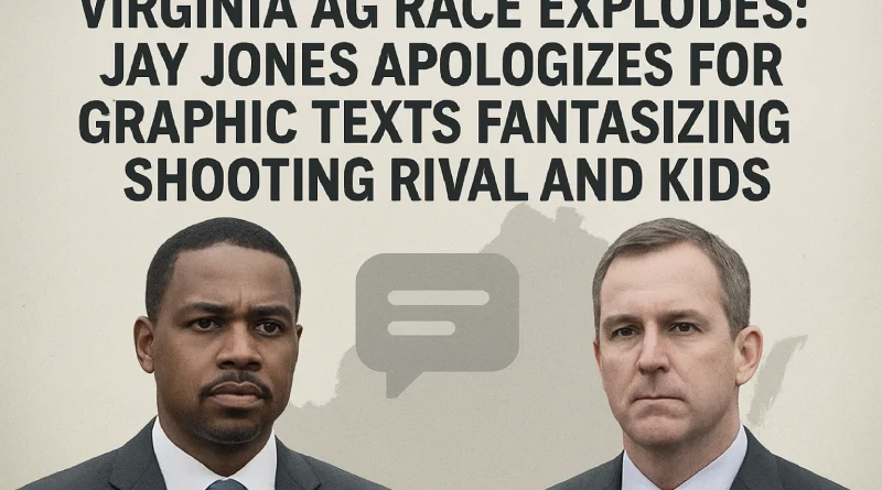 Virginia AG Race Explodes: Jay Jones Apologizes for Graphic Texts Fantasizing Shooting Rival and Kids
