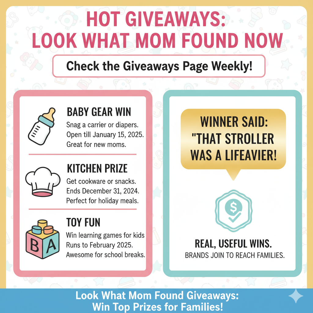 Giveaways Look What Mom Found: Win Free Family Stuff
