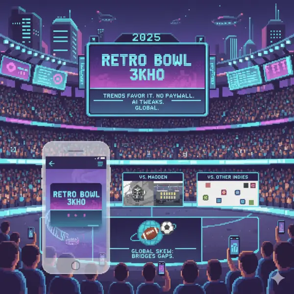 free-to-play accessibility, powerful retro nostalgia, upcoming AI updates, and its edge over competitors like Madden due to simpler, faster gameplay and deeper management. Discover how this pixel game is thriving in the mobile/web sports gaming boom and bridging global gaps.