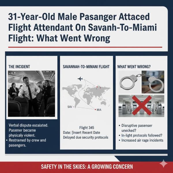 31-Year-Old Male Passenger Attacked Flight Attendant On Savannah-To-Miami Flight: What Went Wrong