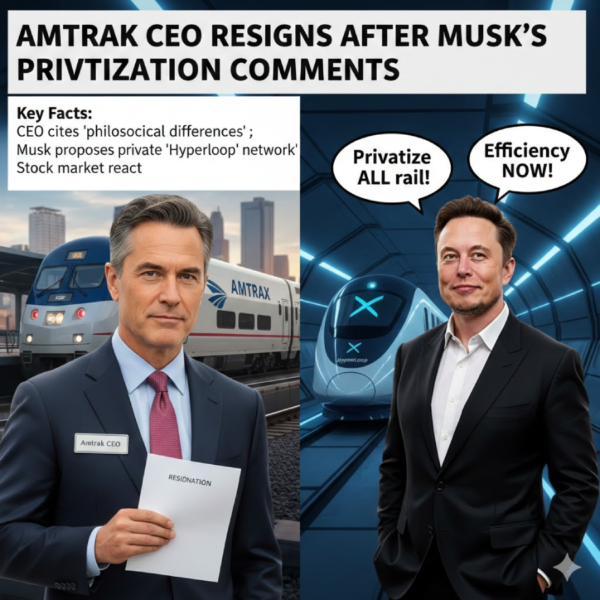 Amtrak  CEO Resigns Following Privatization Comments By Elon Musk: Key Facts